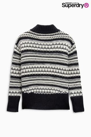 Superdry Black Nordic Pattern Knit